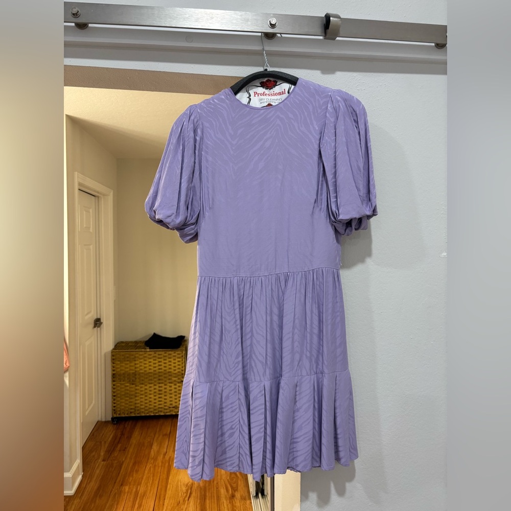Ted Baker Lilac Puff Sleeve Mini Dress